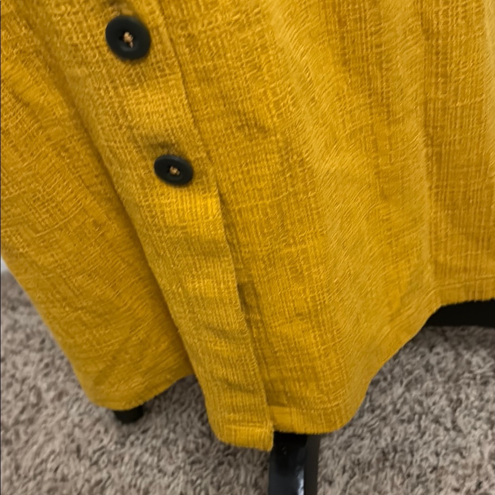 🎉3/$30 Madewell Yellow Gold Sleeveless Square Neck Midi Dress Button Down - Picture 5 of 7